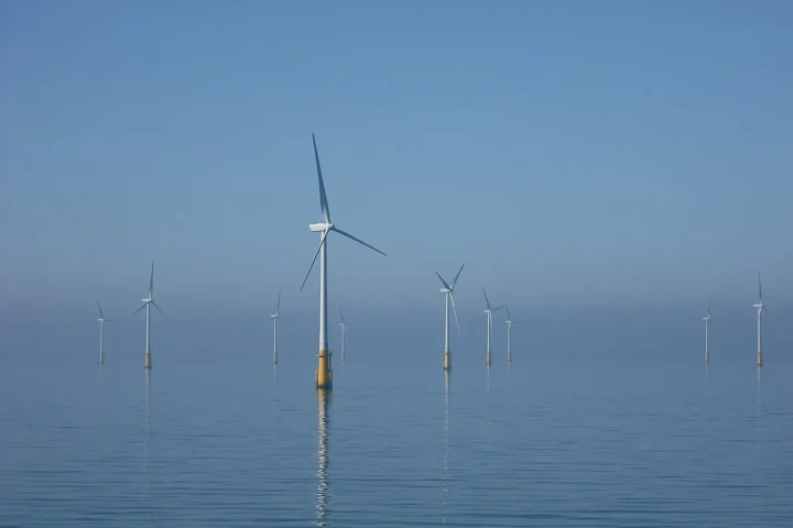 Offshore wind turbines at Barrow Offshore Wind Farm off Walney Island in the Irish Sea
Unusually good weather for April!