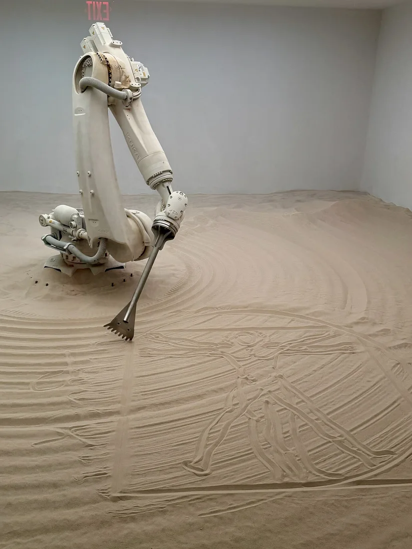 KUKA industrial robotic arm performing "The Beach" by Roy Nachum