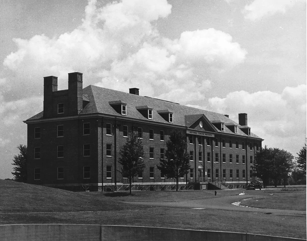 Title NIH Building 6
Description National Cancer Institute's first building on the NIH campus, in 1940. Building 6 was dedicated in 1939.
Topics/Categories  Historical, Graphics Locations, NIH
Type B&W, Photo
Source Docu