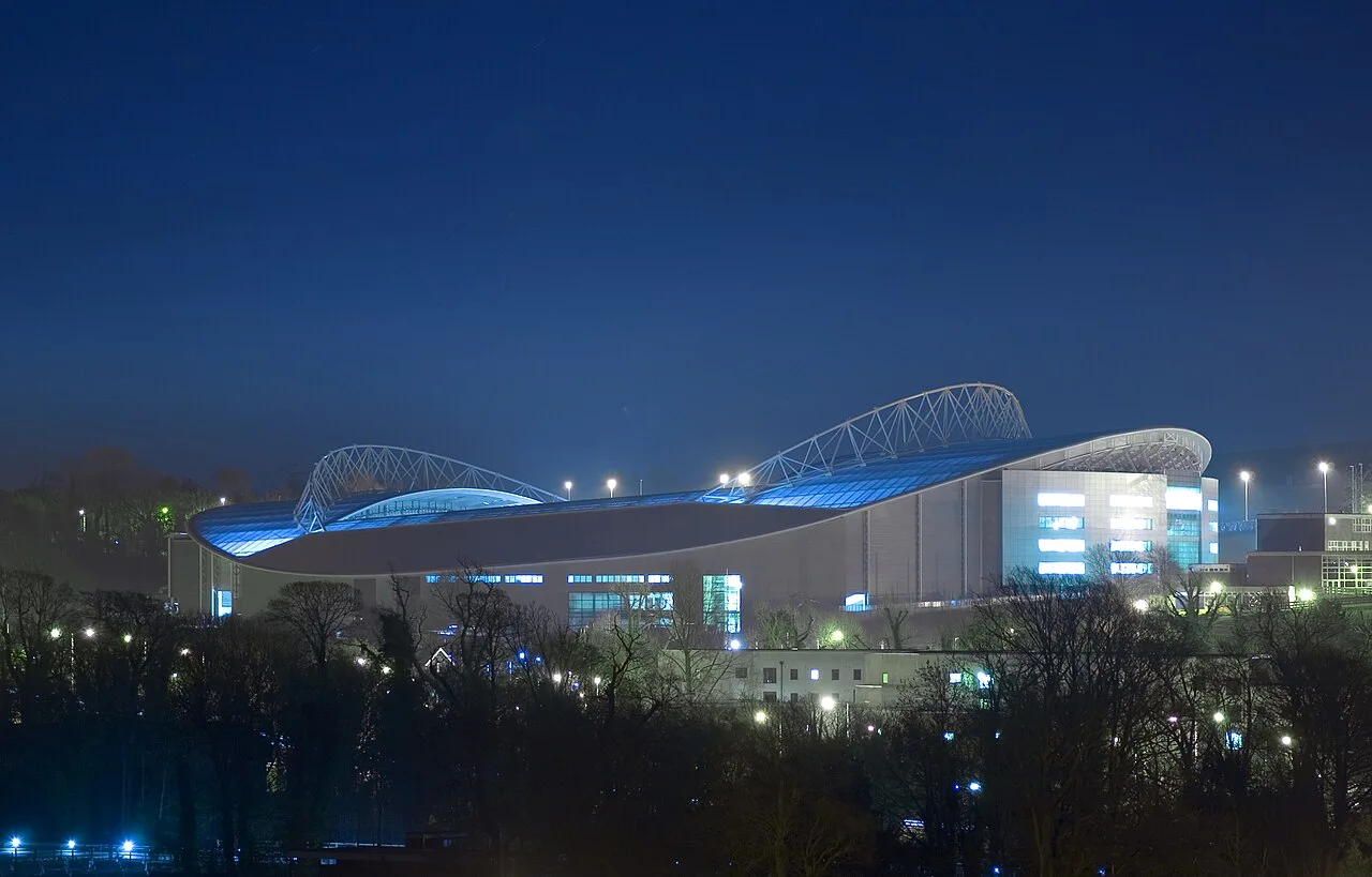 Part of a Set / Slideshow.
A view of the Falmer Stadium (also known as the American Express Community Stadium or "The Amex") near Brighton, East Sussex, UK. The "mixed use" stadium is primarily the home ground of "The Se